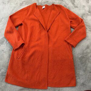 J Crew Factory Orange Vanessa Sweater Jacket Open Cardigan SMALL